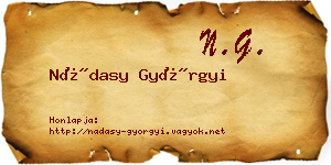 Nádasy Györgyi névjegykártya